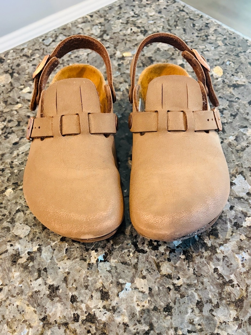 Birkenstock Kids Brown Leather Slingback Clogs